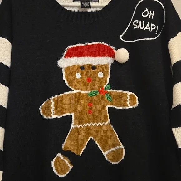 United States Sweaters Holiday Gingerbread Ugly Christmas Sweater Size Large - Picture 2 of 5